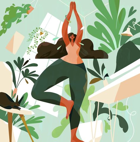 Yoga Illustration, Magazine Vogue, The Mundane, Poster Minimalist, People Illustration, Time Magazine, Freelance Graphic Design, Flat Illustration, Illustration Character Design