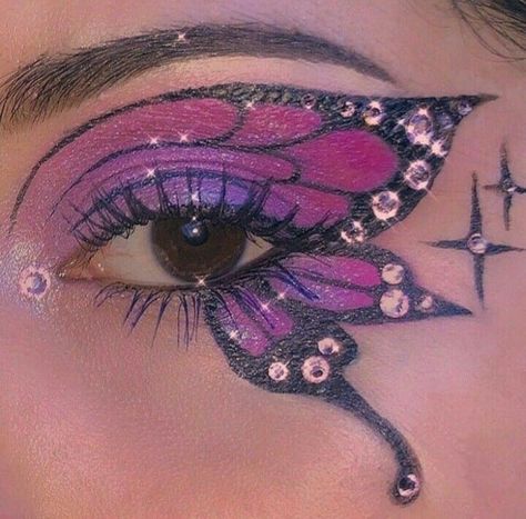 Mekap Mata, Butterfly Makeup, Indie Makeup, Cute Eye Makeup, Face Art Makeup, Swag Makeup, Makijaż Smokey Eye, Dope Makeup, Fairy Makeup