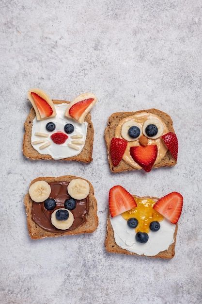 Healthy Breakfast For Kids, Halloween Breakfast, Food Art For Kids, Breakfast And Brunch, Breakfast Toast, Snacks Für Party, Breakfast For Kids, Easy Kids, Cooking Dinner