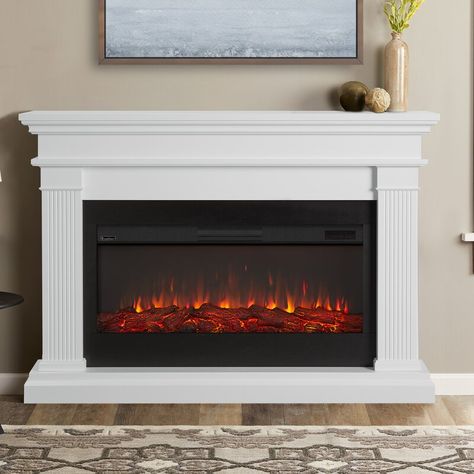 Real Flame Beau Electric Fireplace & Reviews | Wayfair Electric Fireplace Surround, Black Electric Fireplace, Media Electric Fireplace, Fireplace Safety, Best Electric Fireplace, Recessed Electric Fireplace, Masonry Fireplace, Electric Fire, Wall Mount Electric Fireplace