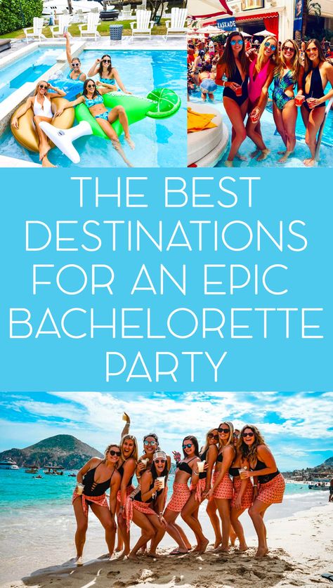 From the USA to Mexico to the Caribbean, these destinations are the BEST of the BEST for a bachelorette party weekend Bachlorette Destinations, Bachelorette Destination Ideas, Bachelorette Locations, Cheap Bachelorette Party, Bachelorette Party Locations, Mexico Bachelorette Party, Mexico Bachelorette, Bachelorette Party Destinations, Bachelorette Vacation