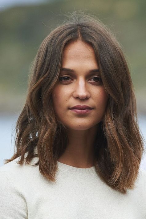 Short Textured Hair, Rambut Brunette, Brunette Bob, Corte Bob, Alicia Vikander, Mid Length Hair, Hair Envy, Shoulder Length Hair, Hairstyles For Women