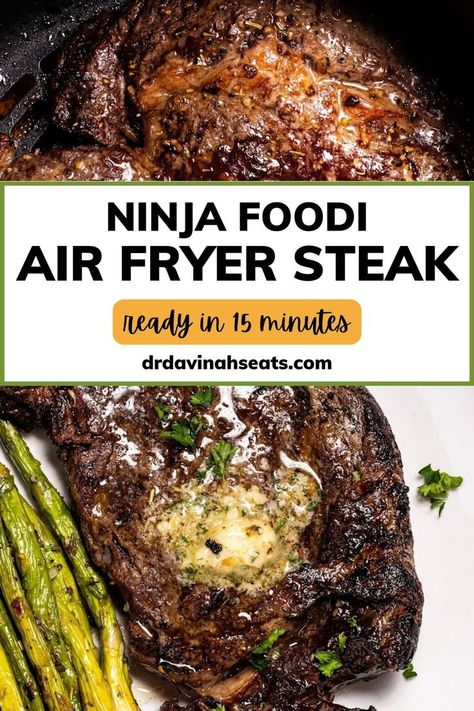 New York Steak Recipe, Beef Rib Steak, Top Sirloin Steak Recipe, Air Fryer Mushrooms, Air Fryer Asparagus, Sirloin Tip Steak, Garlic Shrimp Scampi, Rib Eye Recipes, Sirloin Steak Recipes