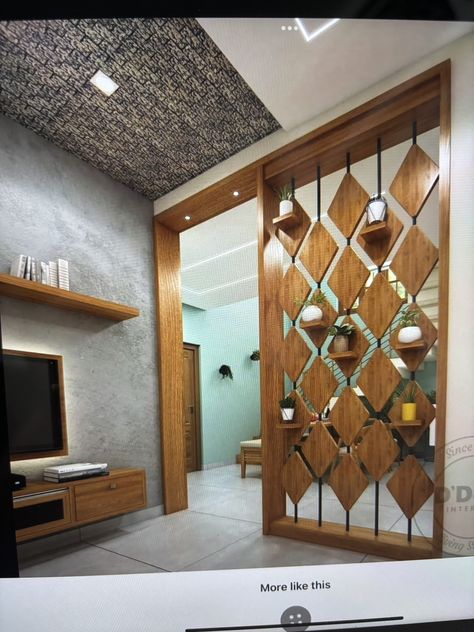 Veneer Partition Design, Living Room Divider Ideas Small Spaces, Hall Partition Design Ideas, Wooden Partition Design Modern, Hall And Kitchen Partition Ideas, Mandir Partition In Living Room, Hall Partition Design, Hall Partion Ideas, Hall Partition Living Rooms