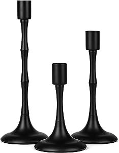 Matte Black Taper Candle Holder Set of 3 Black Candlestick Holders Modern Farmhouse Candle Stick Candle Holder for Candlesticks for Wedding Christmas Thanksgiving Party Dining Table Centerpiece Decor Farmhouse Candlesticks, Stick Candle Holder, Black Candlestick Holders, Black Candlesticks, Farmhouse Candle, Black Taper Candles, Farmhouse Candles, Taper Candle Holder, Dining Table Centerpiece