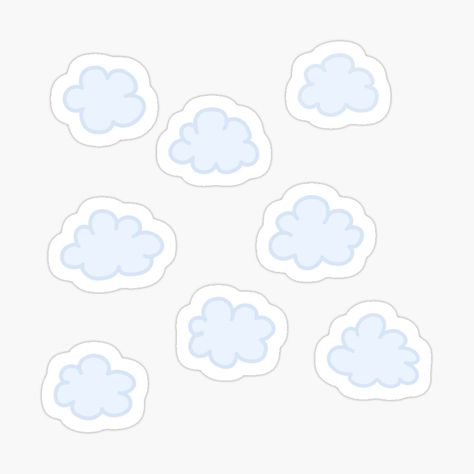 Aesthetic Clouds Stickers Printable, Light Blue Stickers Aesthetic Printable, Cute Cloud Stickers, Cloud Sticker Printable, Blue Kawaii Stickers, Cute Simple Stickers, Cute Blue Stickers, Good Stickers, Clouds Cute