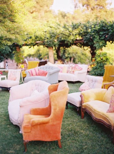 Ojai Wedding, Wedding Ceremony Seating, Rustic Wedding Decorations, Ceremony Seating, Salou, Mod Wedding, Whimsical Wedding, Wedding Seating, Romantic Weddings