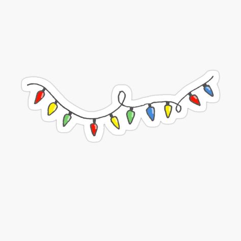 Get my art printed on awesome products. Support me at Redbubble #RBandME: https://www.redbubble.com/i/sticker/Christmas-lights-drawing-by-Sellyyyy/55923769.EJUG5?asc=u Christmas Lights Sticker, Merry Christmas Cute Drawing, Christmas Cute Stickers, Cute Christmas Stickers Aesthetic, Christmas Kindle Stickers, Aesthetic Christmas Stickers, Christmas Aesthetic Stickers, Decorate Kindle, Christmas Sticker Ideas