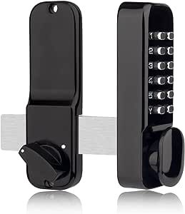 Stainless Steel 100% Mechanical Door Locks with Keypad Door Knob, Waterproof Keyless Entry Door Keypads Deadbolt Lock with Handle, Digital Outdoor Gate Combination Door Locks Set with Keypads (Black) Gate Fence, Outdoor Gate, Gate Locks, Deadbolt Lock, Shed Doors, Lock Set, Entry Gates, Fence Ideas, Ceiling Fan In Kitchen