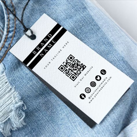 Create beautiful, professional hang tags with our easy-to-use templates. Add your logo, text, and images, and choose from a variety of fonts, colors, and styles. Easily add QR codes to your hang tags to direct customers to your website or social media pages. #hangtags #customhangtags . #Price_Tags_For_Clothing #Swing_Tag_Design #Hang_Tag_Template #Small_Business_Clothing Price Tags For Clothing, Hang Tag Template, Small Business Clothing, Price Tag Design, Custom Hard Hats, Christian Clothing Brand, Custom Hang Tags, Hang Tags Clothing, Hang Tag Design