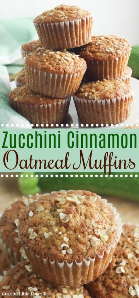 Zucchini Oatmeal Muffins, Oatmeal Zucchini, Cinnamon Oatmeal Muffins, Frozen Zucchini, Muffins Oatmeal, Zucchini Oatmeal, Zucchini Recipes Dessert, Sweet Muffin, Cinnamon Oatmeal