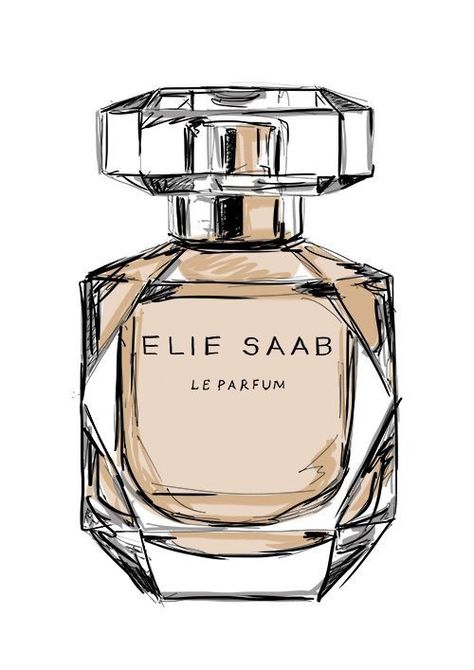 How To Draw A Perfume Bottle, Perfume Sketch Design, Perfume Drawing Sketches, Perfume Bottle Design Sketch, Perfume Bottle Sketch, Perfume Bottles Design, Perfume Bottle Drawing, Perfume Sketch, Elie Saab Perfume