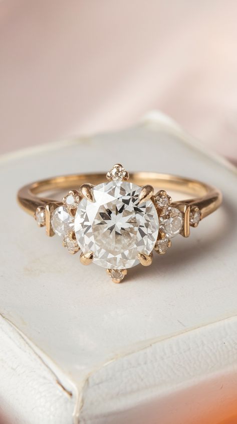 Edwardian engagement ring Royal Antique Style Ring, Art Decor Engagement Ring, Old Money Wedding Ring, Vintage Sapphire Engagement Rings, Edwardian Engagement Rings, Sapphire Engagement Ring Gold, Edwardian Diamond Ring, Vintage Wedding Rings, Vintage Cluster Ring