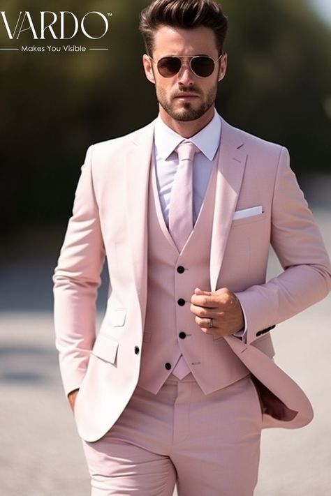 Light Pink Suit Men, Light Pink Tuxedo, Pink Groom Suit, Double Breasted Suit Men Wedding, Light Pink Suit, Pink Suit Men, Suit Double Breasted, Formal Fashion, Tailored Suit