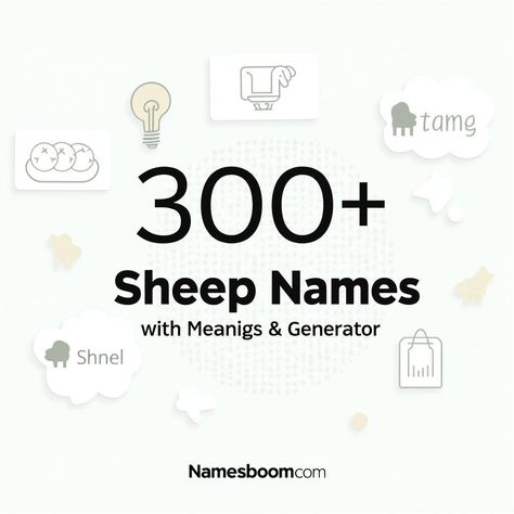 300+ Creative Sheep Names With Meanings &amp; Generator Sheep Names, Monkey Names, Regal Names, Best Names, Funny Sheep, Farm Fun, Classic Names, Shaun The Sheep, Name Generator