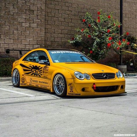 Mercedes CLK by Rocket Bunny Mercedes C55 Amg, Mercedes C320, Custom Mercedes Benz, Custom Mercedes, Mercedes Benz Coupe, Rocket Bunny, Dream Cars Bmw, Cars Mercedes, Mercedes Clk