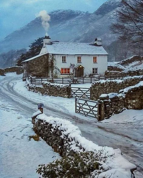 Cottage Countryside, English Winter, Arlington Row, Ireland Aesthetic, Fountains Abbey, Cottage Aesthetic, Winter Cottage, Ireland Landscape, Village Photography