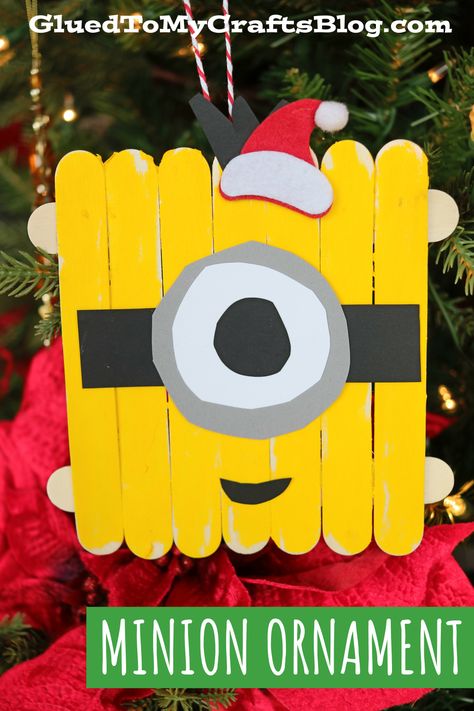 Minion Ornaments Diy, Minions Christmas Decorations, Minion Christmas Decorations, Easy Christmas Ornaments For Kids, Christmas Ornaments Kids Can Make, Ornaments Kids Can Make, Christmas Minions, Christmas Ornaments Kids, Minion Ornaments