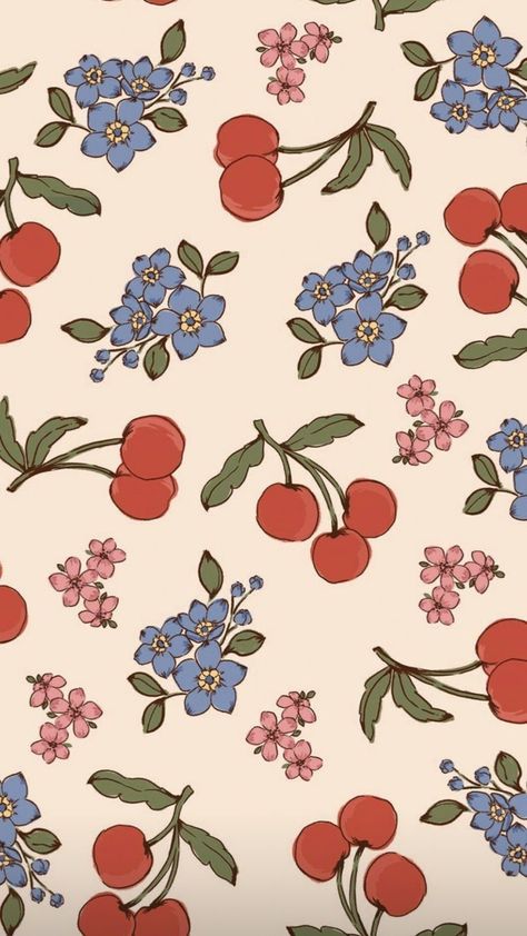 Aesthetic Wildflower Wallpaper, June Background Aesthetic, Ipad Widget Pictures, Cherry Phone Wallpaper, Aesthetic Fruit Wallpaper, June Aesthetic Wallpaper, Fun Wallpaper Iphone, Aesthetic Pattern Wallpaper, Ipad Lockscreen Wallpaper