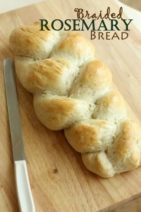 This bread is super easy to make, is fun for kids to help with and makes a great side to a veggie-filled soup!  #homemadebread #rosemary Imbolc Recipes, Rosemary Bread, Braided Bread, Piece Of Bread, Bread Machine, Bread Rolls, Naan, Homemade Bread, Healthy Kids