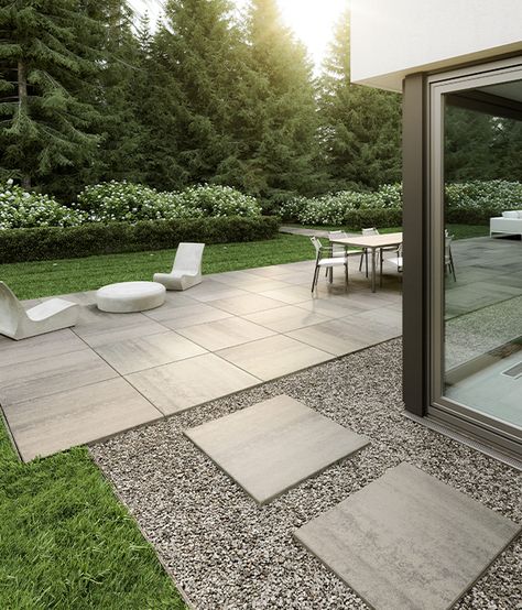 Modern | Techo-Bloc Landscape Stepping Stones, Rustic Outdoor Spaces, Barbacoa Jardin, Pavers Backyard, Patio Pavers Design, Walkway Design, Outdoor Walkway, Patio Slabs, Patio Flooring