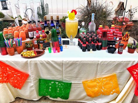 Bario Fiesta Theme Party, Male Mexican Theme Party, Tostilocos Table Party Ideas, Mexican Party Drink Station, Cantarito Bar, Charro Theme Party For Boys, Jarritos Drink Mexican Weddings, Charro Bautizo Ideas Boy, Charro Theme Party