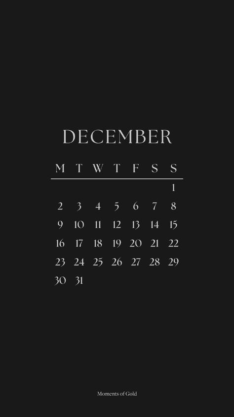 December 2024 Calendar Wallpaper, Phone Wallpaper, Dark Mode, Monthly Wallpaper Design, Elegant Clean Aesthetic, Black Wallpapers, Blvck, minimalist December 2024 Calendar, December Calendar 2024, Phone Wallpaper Dark, Gold Stationery, Calendar Widget, Black Wallpapers, December Calendar, Widget Design, Calendar Wallpaper