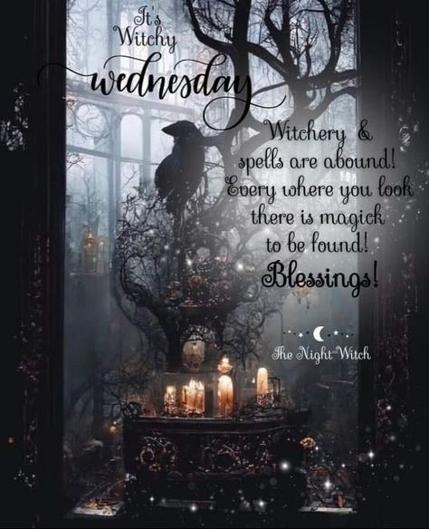 Witchy Wednesday Blessings, Witchy Wednesday, Wednesday Blessings, Night Witches, Pagan Spirituality, Witch Pictures, Witch Signs, Witch Quotes, Witch Stuff