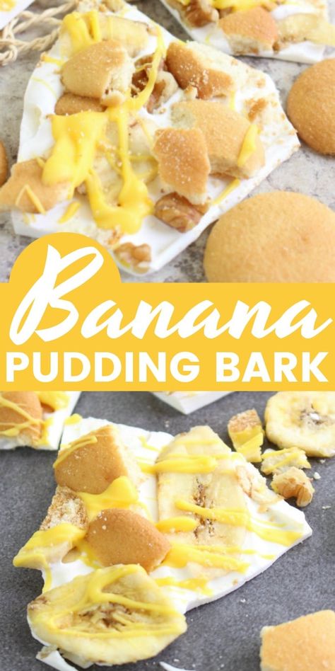 Banana Pudding Bark Candy Dessert - Perfect for Gift Giving! White Chocolate Banana, Bark Candy, Banana Bark, Southern Traditions, Easy Banana Pudding, L Kitchen, Fantastic Recipes, Candy Bark, Nilla Wafers