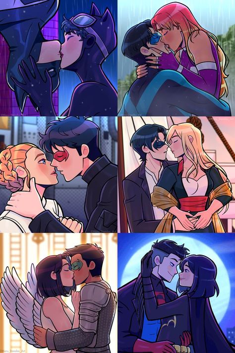 Jason And Starfire, Jason Artemis, Tim And Damian Fanart, Marinette X Damian Wayne, Artemis X Jason, Jason X Artemis, Tim X Stephanie, Starfire X Raven Ship, Damien X Raven