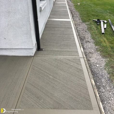 Beautiful Concrete Finishing Ideas | Engineering Discoveries Concrete Finishing, Concrete Pathway, Backyard Goals, Concrete Patio Designs, Concrete Walkway, Pathway Landscaping, Concrete Finishes, Driveway Design, Rock Garden Design