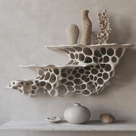 Ceramic 3d Print, 3d Printed Sculpture, 3d Print Shelf, 3d Print Sculpture, 3d Print Wall Art, 3d Printed Wall Art, Sculptures Céramiques, Clay Wall Art, Pottery Handbuilding