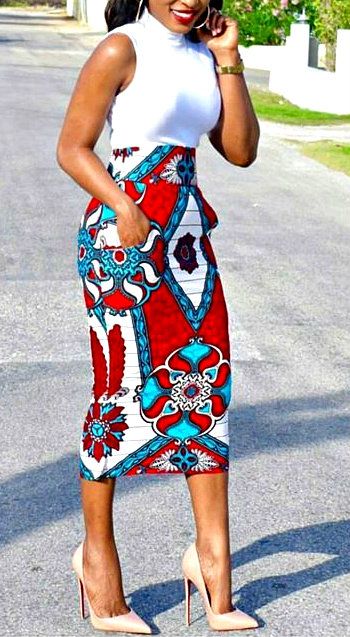 Extra long pencil skirt, great pattern Chitenge Skirts High Waist, Long Pencil Skirt Outfits, African Pencil Skirt, Ankara Pencil Skirt, Skirt African Print, Formal Skirts, Ankara Skirt Styles, Pencil Skirt Pattern, Skirt Print