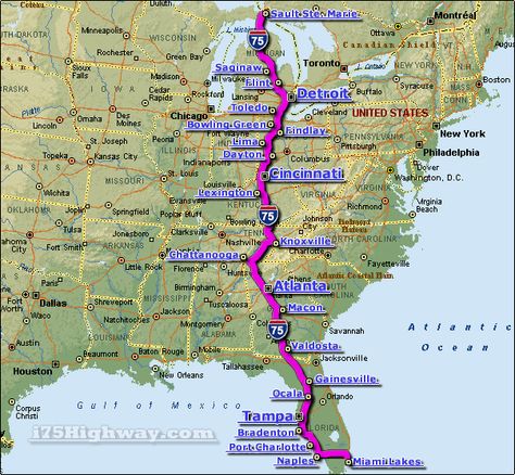 Drive all of I-75 Lighthouse Drawing, Rv Trips, Rv Destination, Motorcycle Touring, Road Maps, Road Trip Map, Road Trip Places, East Coast Road Trip, Road Trip Routes