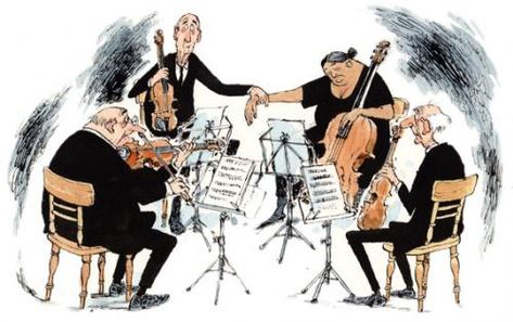 The Greatest Composers of Chamber Music (Part 1 of 3) - Blogs - Classical Music Forums - Talk Classical Orchestra Drawing, Music Cartoon, Chamber Music, Music Pics, Interesting Reads, String Quartet, Composers, Violinist, Music Education