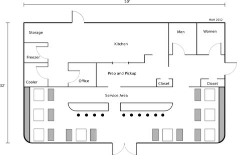 Diner floor plan Diner Blueprints, Diner Layout Floor Plans, Bakery Cafe Floor Plan, Diner Floor Plans, Bloxburg Diner Layout, Bloxburg Diner, Restaurant Floor Plan Layout, Diner Layout, Cafe Floor Plan