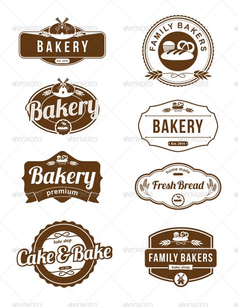 8 Bakery Vector Logo Badges #AD #Vector, #AD, #Bakery, #Badges, #Logo Logo Bakery Vintage, Logo Bakery Design, Bakery Ads, Bakery Logo Ideas, Bakery Branding Logo, Kombi Food Truck, Bakery Logos, Baking Chart, Dessert Logo