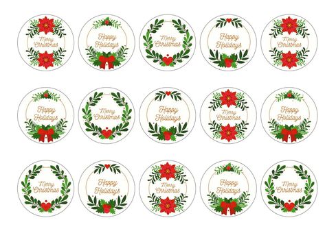 Merry Christmas Cake Topper Printable, Cocktail Toppers, Christmas Cupcake Toppers, 8 Cake, Edible Toppers, Christmas Cupcake, Christmas Cake Topper, Cake Topper Tutorial, Edible Cupcake Toppers