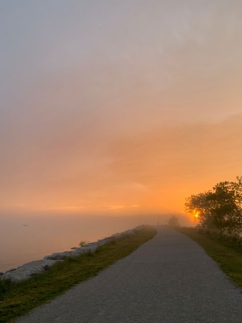 Foggy night sunset nature walk ethereal cottage core fairy sunrise Walking Asethic Photo, Foggy Sunrise Aesthetic, Walking Asethic, Going For A Walk Aesthetic, Sunset Walk Aesthetic, Nature Walk Aesthetic, Walks Aesthetic, Walking Pictures, Sunrise Pics