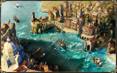 The nobles' docks in Bruges Fantasy Town, Location Inspiration, Fantasy City, Fantasy Setting, Fantasy Places, Fantasy Map, Fantasy Art Landscapes, Fantasy Concept Art, High Fantasy