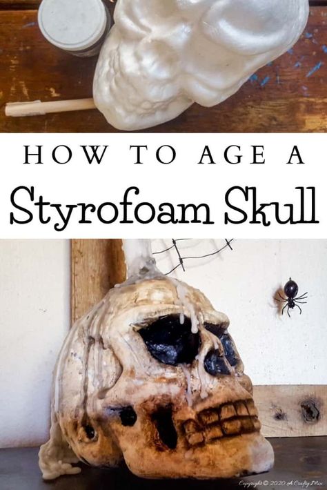 How To Paint A Skull, Harvest Preschool, Skull Decor Diy, Scary Halloween Decorations Diy, Diy Skulls, Skull Crafts, Halloween Props Diy, Creepy Halloween Decorations, Halloween Arts And Crafts