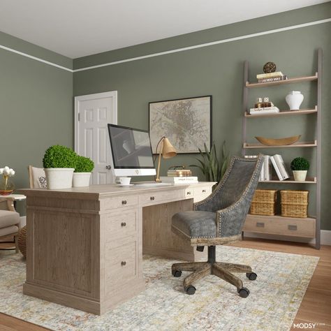 Rustic Earth Tones: Home Office - Home Office Design Ideas & Photos Earth Tone House, Earthy Office, Wellness Office, Office Mood Board, Home Office Design Ideas, Church House, House Upgrades, Earthy Home, Cozy Home Office