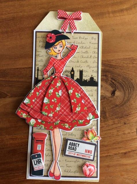 Paper Dress Art, Prima Paper Dolls, Prima Doll Stamps, Handmade Journals Diy, Julie Nutting, Creative Bookmarks, Scrapbook Tag, Handmade Gift Tags, Bullet Journal Design Ideas