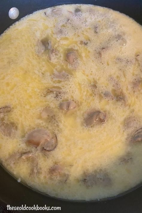 Grandma's Oyster Soup Recipe with Milk - These Old Cookbooks Oyster Soup Recipe, Oyster Stew Recipes, Canned Oysters, Recipe With Milk, Oyster Soup, Homemade Yeast Rolls, Oyster Stew, Traditional Christmas Food, Old Cookbooks