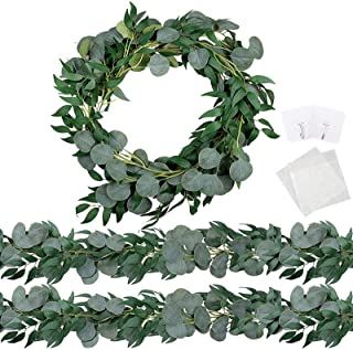 Amazon.com : greenery garland Wedding Greenery Garland, Hanging Eucalyptus, Eucalyptus Centerpiece, Best Artificial Grass, Vines Leaves, Willow Leaves, Artificial Eucalyptus Garland, Sansevieria Plant, Greenery Centerpiece