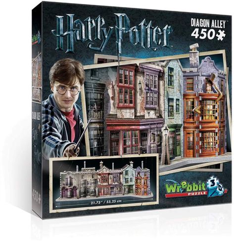 Wrebbit Diagon Alley 450-Piece 3D Puzzle #full#access#hidden Harry Potter 3d, Harry Potter Diagon Alley, 3d Jigsaw Puzzles, Harry Potter House, Harry Potter Games, Harry Potter Shop, Diagon Alley, Online Puzzles, Harry Potter Collection