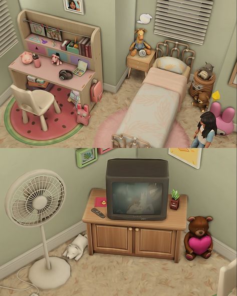 Rooms App Ideas, Sims Kids Room, Sims 4 Animal Crossing, Sims 4 Interior Design Ideas, Pretty Sims, Ts4 Builds, Lotes The Sims 4, San Myshuno, Sims 4 Cas Mods