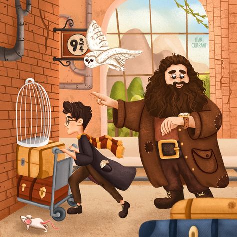 Harry Potter fan art on Behance Harry Potter Classes, Classe Harry Potter, Harry Potter Ron And Hermione, Citate Harry Potter, Cumpleaños Harry Potter, Harry Potter Art Drawings, Harry Potter Painting, Rubeus Hagrid, Harry Potter Background