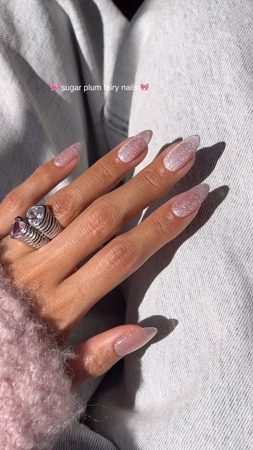 Melanie Graves on Instagram: "Sugar plum sparkles in the sun ✨💕 — #winternails #sugarplumfairy #velvetnails" Nye Look, Classic French Tip, Plum Nails, Velvet Nails, Plain Nails, Nail Shimmer, Year End, Nails Only, Sparkle Nails