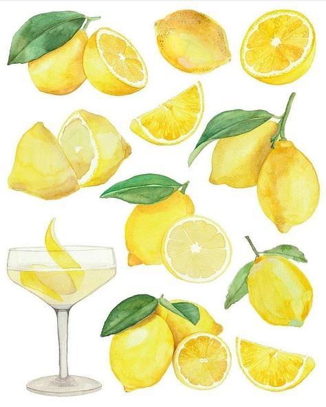 Watercolour Lemon, Lemon Drawing, Lemon Watercolor, Lemon Painting, Lemon Art, It's Saturday, Back At It Again, Food Clipart, Watercolor Food